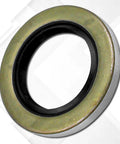 Close-up of a metal and rubber seal from Trailer Bearing Kit For 2000 Lbs Axle L44649 L44610 Includes 1.98 Inch Grease Cap
