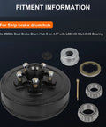 Durable Trailer Brake Drum Kit With Hub And Bearing Set For 3500 Lb Axles, showing components for reliable braking