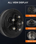 Durable Trailer Brake Drum Kit With Hub And Bearing Set For 3500 Lb Axles, 10 x 2-1/4 In, 5 On 4.5 In Bolt Pattern display