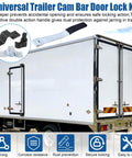 Cam Lock Door Assembly Kit For Dump Trailers And Trucks, black coated rust-resistant finish, displayed on a trailer
