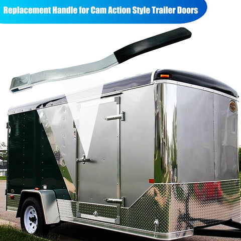 Secure, heavy duty cam action lockable door latch provides reliable trailer and truck access control shown with trailer