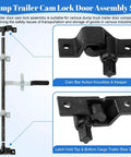 Trailer Cam Lock Assembly For Cargo Trailer Double Door Keeper Kit Replace Cam Rod Rear And Side Door Retainers