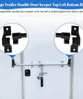 Trailer Cam Lock Assembly For Cargo Trailer Double Door Keeper Kit Replace Cam Rod Rear And Side Door Retainers on a white door