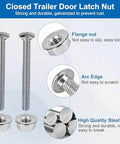 Trailer Coupler Bolt Kit For Cam-Style Couplers 5/16 Inch 304 Stainless Bolts With Lock Nuts, showcasing flange nuts and strong steel.