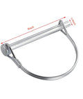 Ten Pack One Quarter By Four Inch Trailer Coupler Pin Set Heavy Duty Locking Towing Pin Safety Pin For Trailers Lawn And Garden Equipment Farm Wagons Silver close-up