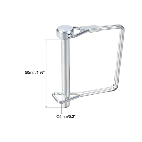 2 Pack 3/16 Inch Diameter Trailer Coupler Pins, 2 Inch Long Heavy Duty Square Shaft Locking Pins, zinc-plated