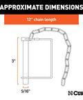 Trailer Coupler Pin With Twelve Inch Chain Five Sixteenth Inch Diameter Three Inch Length Clear Zinc Plated Steel Safety Pin