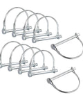 Ten Pack One Quarter By Four Inch Trailer Coupler Pin Set Heavy Duty Locking Towing Pin Safety Pin For Trailers Lawn And Garden Equipment Farm Wagons Silver