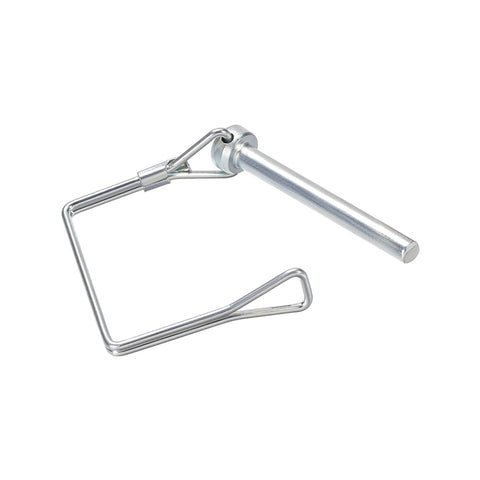 Close-up of 2 Pack 3/16 Inch Diameter Trailer Coupler Pins, 2 Inch Long Heavy Duty Square Shaft Locking Pins, Zinc Plated Carbon Steel PTO Pins
