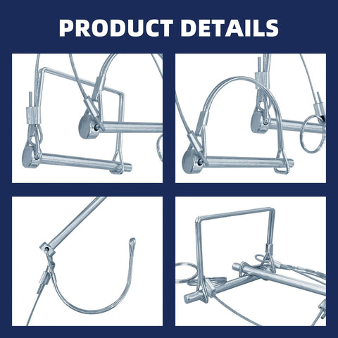 10 Pack Trailer Coupler Pins 1/4 Inch Diameter And 2 3/4 Inch Length With Quick Release Ring Heavy Duty Wire Shafts in use.