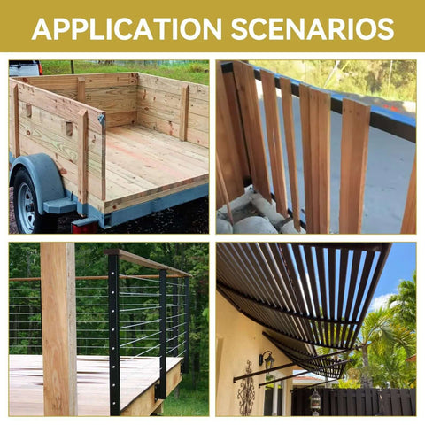 Various applications of 300 Piece Heavy Duty Trailer Deck Screws Set Size 14 X 2-3/4 Inch Torx T30 in wood and metal structures