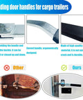 Comparison of enclosed trailer door handle with rubber grip, showing ergonomic design and durable materials for cargo trailers.