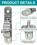 Sturdy 14-gauge steel trailer door hasp with corrosion-resistant galvanization and 304 stainless bolts, product details shown.