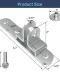 Cargo Trailer Door Hasp Keeper Bar Lock Handle For Enclosed Car Hauler Ramp Gates Cam Latch Lock With Screws Nut Weatherproof Rust Resistant Heavy Duty Steel Construction, showing detailed sizes and galvanized screws.