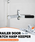 Durable cargo trailer door hasp with a lockable 1-1/4 inch wide pad, designed for standard bar locks and folding ramp doors, includes 5/16 inch fasteners and easy Torx or hex tightening for secure, reliable security.