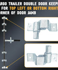 Dump Trailer Door Latch Keeper Replacement Kit Top Left Cam Bar Lock Bottom Right for Cargo Cam Bar Rear or Side Doors Universal Fit