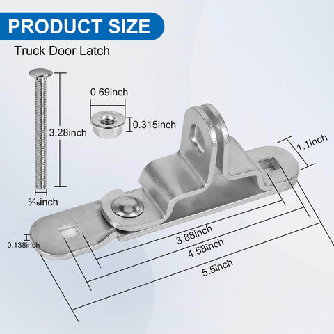 Heavy Duty Cargo Trailer Door Hasps With Buckles For Secure Enclosed Trailer Latches Durable 14 Gauge Steel Construction Anti Theft Security Includes 304 Stainless Steel Bolts And Anti Loosening Nuts with dimensions