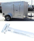 12 Inch Trailer Door Strap Hinge With Offset Bent Design For Side Doors On Enclosed Cargo Trailers next to a cargo trailer