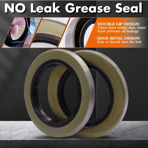 Trailer Bearing Kit For D42 Spindle Fits 1.25 Inch And 1.75 Inch Tandem Axles 5200 To 6000 Lb Four Sets Hub Kit shown with double lip seals