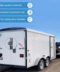 Trailer Hasp Lock With Keeper For Cargo Enclosed Race Car Hauler Doors Theft Resistant Bar Lock Latch installed on trailer