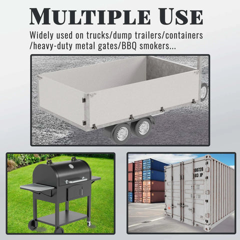 Heavy Duty Trailer Hinges With Grease Zerk For Dump Truck Gates And BBQ Smokers 4 Pack Pig Iron Construction in various applications