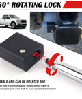 Sturdy Five Eighth Inch Universal Trailer Hitch Lock Kit With Locking Pin And Lever, installed on truck hitch receiver