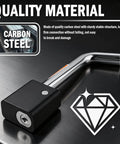 Heavy Duty Trailer Hitch Lock Pin With Five Eighth Inch Locking Lever For Two Inch And Two Point Five Inch Receivers Class III And IV Universal Tow Hitches Lock With Keys 360 Degree Rotatable Anti Theft Design, made of carbon steel with a diamond icon.