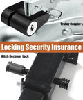 Trailer Hitch Lock Set For Two Inch And Two And One Half Inch Class Three And Four Receivers With Five Eighth Inch Dogbone Pin