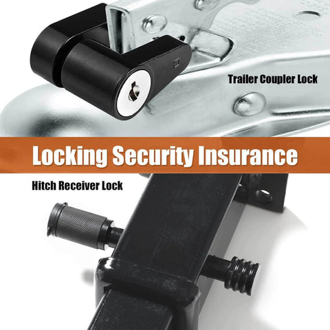 Trailer Hitch Lock Set For Two Inch And Two And One Half Inch Class Three And Four Receivers With Five Eighth Inch Dogbone Pin