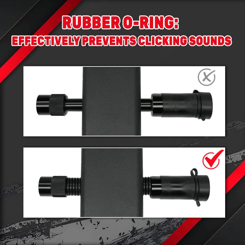 Close-up view of the Beefy Heavy Duty Trailer Hitch Lock demonstrating rubber O-ring installation for anti-theft protection.