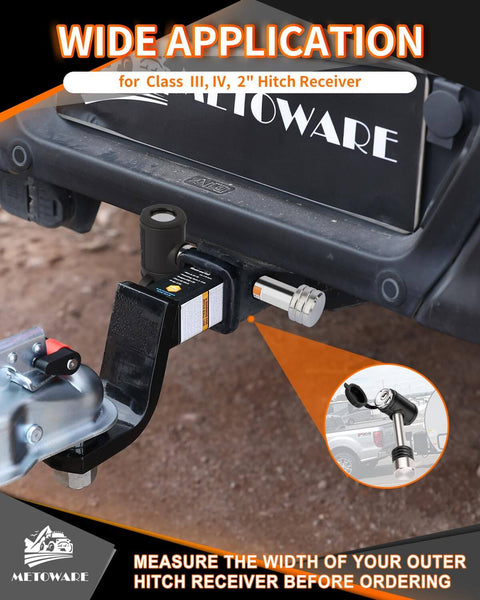 Swivel Head Trailer Hitch Lock Pin Stainless Steel One Half Inch Pin With Five Eighths Inch Adapter And Two And Three Quarters Inch Length Fits Two Inch Receiver For Class Three And Four Trailers Trucks Boats And Cars Built Tough And Easy To Use. Installed on vehicle hitch receiver.