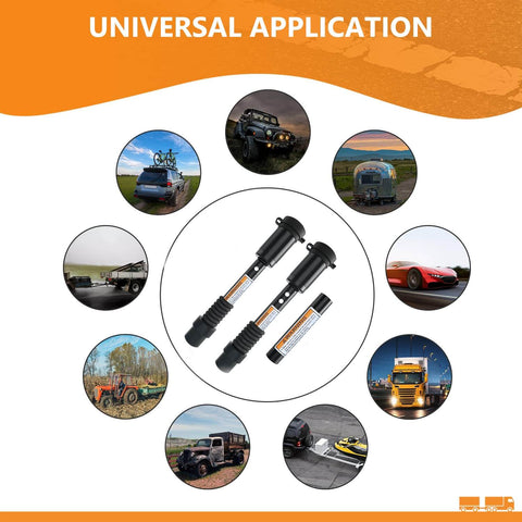 Trailer Hitch Pin Lock Set For 1/2 Inch And 5/8 Inch Pins With Dual Locking System, 4 Inch Span, Includes 3/4 Inch Adapter