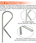 Sway Control Replacement Pin for Trailer Hitches and Travel Trailers, 5/32 Inch by 2-7/8 Inch Hitch Pin Clip R Clip, shows zinc-plated steel detail and smooth incision.