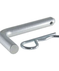 Five Eighths Inch Trailer Hitch Pin And Clip With Easy Grip 105 Degree Bend Zinc Plated for Two Inch or Two And A Half Inch Receiver Hitches