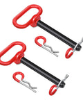 5/8 Inch Trailer Tow Hitch Pin Clip Kit With 4 R Clips, Rubber Coated Handle For Easy Grip, 4-1/2 Inch Length, Built Tough Heavy Duty