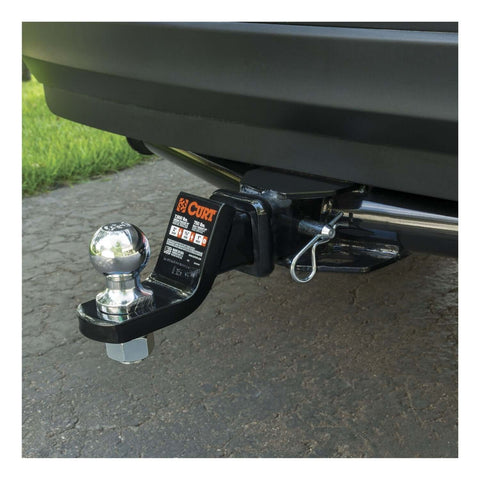 Five Eighths Inch Trailer Hitch Pin And Clip With Easy Grip 105 Degree Bend Fits Two Inch Or Two And A Half Inch Receiver Hitches Zinc Plated For Heavy Duty Towing Class Three Four Five Compatible Durable And Secure installed on vehicle's receiver hitch