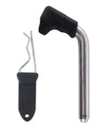 Heavy-Duty Trailer Hitch Pin Kit With Rubber Grip, Stainless Steel Pin, And Zinc Clips For 2.5-Inch Receivers side view