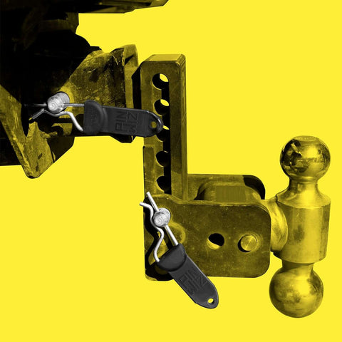 Heavy-Duty Trailer Hitch Pin Kit With Rubber Grip, Stainless Steel Pin, And Zinc Clips For 2.5-Inch Receivers installed