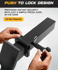 Installing Trailer Hitch Receiver Pin Lock Set With Dual One Half And Five Eighths Inch Pins For One And A Quarter Inch, Two Inch, And Two And A Half Inch Receivers, Includes Two Keys, Black, Built To Lock Down Your Tow Setup