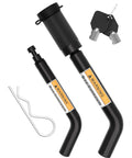 Trailer Hitch Receiver Pin Lock Set With Dual One Half And Five Eighths Inch Pins For One And A Quarter Inch, Two Inch, And Two And A Half Inch Receivers, Includes Two Keys, Black, Built To Lock Down Your Tow Setup