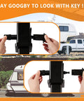 Trailer Hitch Pin Lock Set For 1/2 Inch And 5/8 Inch Pins With Dual Locking System, 4 Inch Span, in use on a trailer