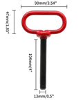 2 Pack Heavy Duty One Half Inch by Four Inch Trailer Hitch Pin with Red Handle, Steel Construction, Quick Securing Gate Pin