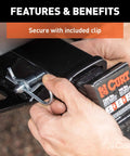 Five Eighths Inch Trailer Hitch Pin And Clip With Easy Grip 105 Degree Bend Fits Two Inch Or Two And A Half Inch Receiver Hitches Zinc Plated For Heavy Duty Towing Class Three Four Five Compatible Durable And Secure installed on hitch receiver with clip