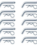 Heavy Duty Trailer Hitch Pins And Clips 10 Pack Half Inch Pin Diameter Fits One And Quarter Inch Receivers Electrogalvanized Steel
