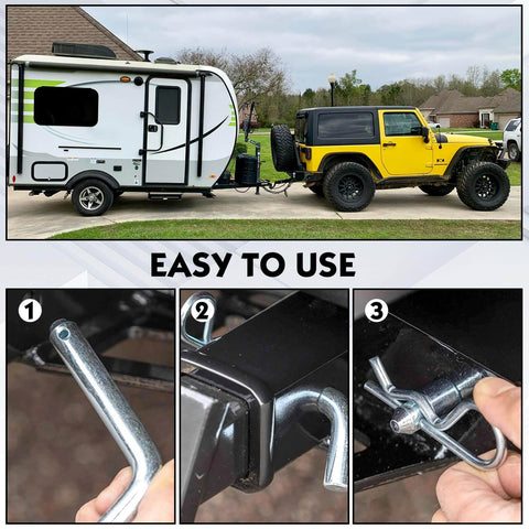 4 Pack Five Eighths Inch Trailer Hitch Pins With Safety Clips, Heavy Duty Alloy Steel Tow Hitch Pin For Two Inch Or Two And A Half Inch Receivers