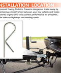 Sway Control Replacement Pin for Trailer Hitches and Travel Trailers, 5/32 Inch by 2-7/8 Inch installed on a trailer