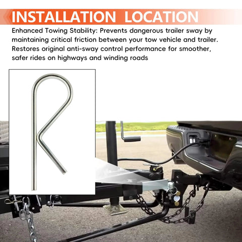 Sway Control Replacement Pin for Trailer Hitches and Travel Trailers, 5/32 Inch by 2-7/8 Inch installed on a trailer