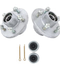 2 Pack Preassembled Galvanized Trailer Hub 5 Lug 4.5 Inch For 3500 Lb Spindle With Bearings And Seals Compatible With Spindle 84