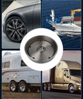 Trailer Hub Assembly For Mobile Home 12x2 With Brake Drum 5 Lug On 9.4 Bolt Pattern Black Painted Finish Fits 68149 And 67048 Bearings 3500Lbs Axle Heavy Duty Upgrade Grease Seal 10 4 Compatible Inner Cone L68149 Outer LM67048 Ready SCITOO displayed with vehicles and ships.