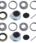 Two Sets Trailer Hub Bearing Kit For One And One Sixteenth Inch Axles L44649 L44610 Bearings 12192TB Grease Seals 1.98 Inch Dust Caps Rubber Seals And Cotter Pins For 2000 To 2200 Lbs Trailer Axles displayed